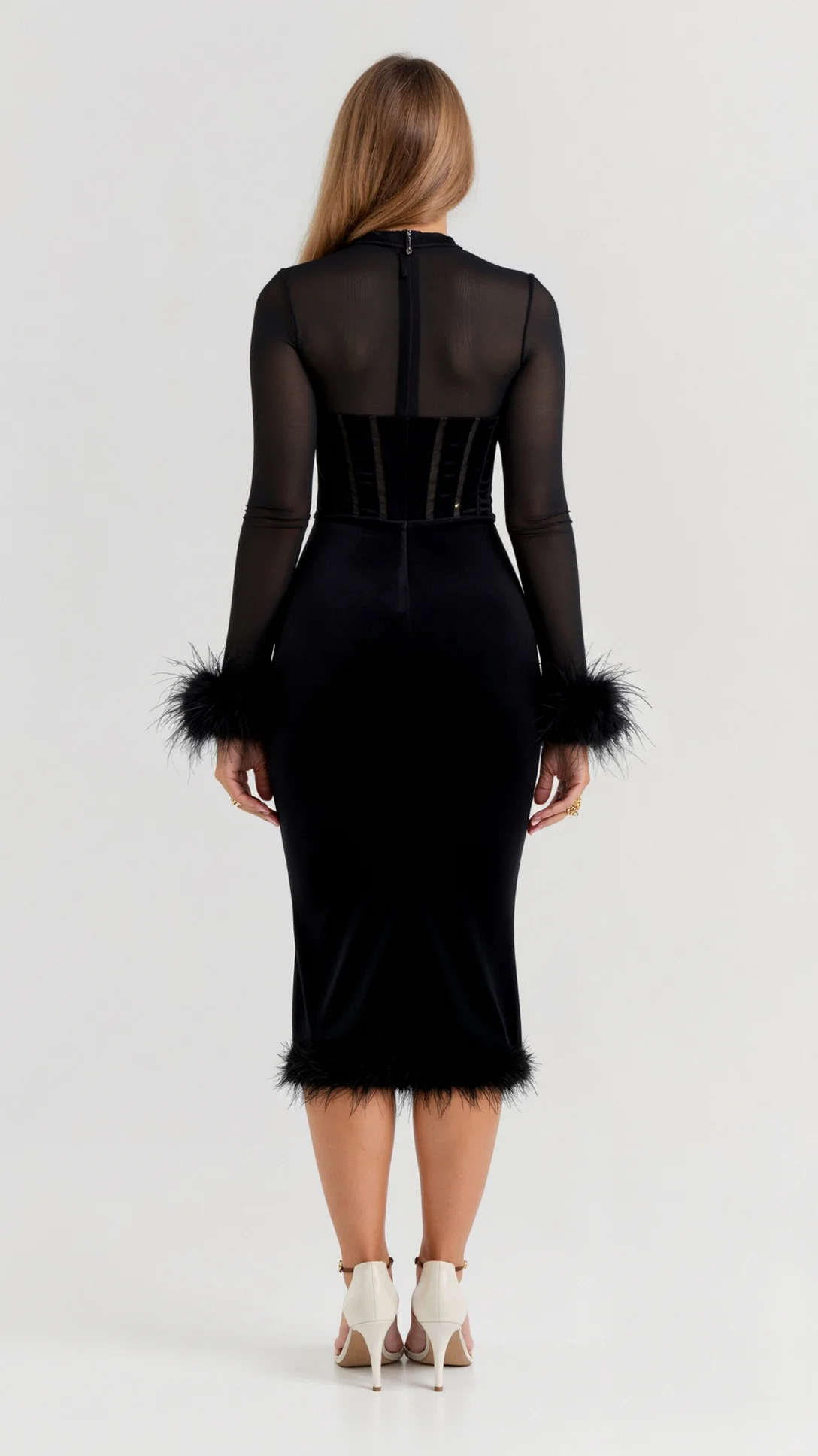 Sabine Black Midi Dress - Nurns