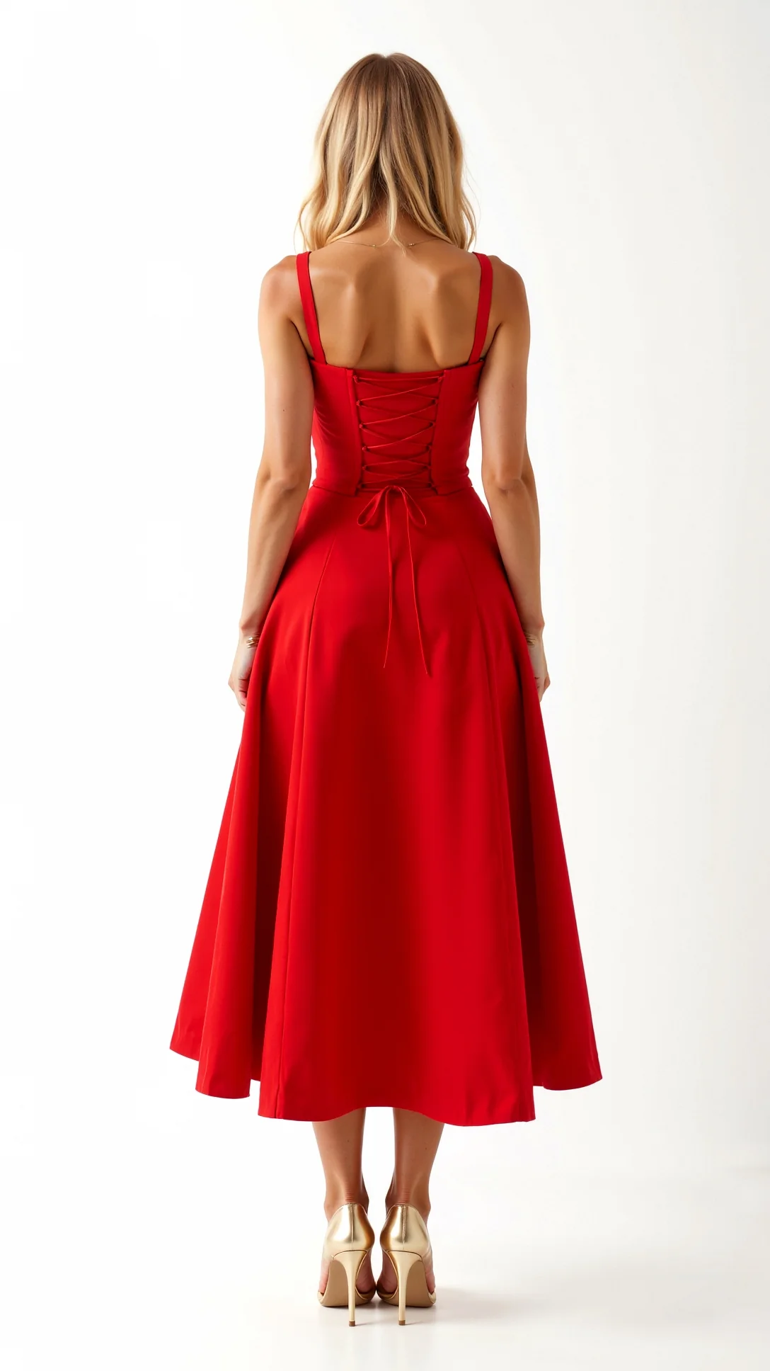 Jade Lace Up Midi Dress - Nurns