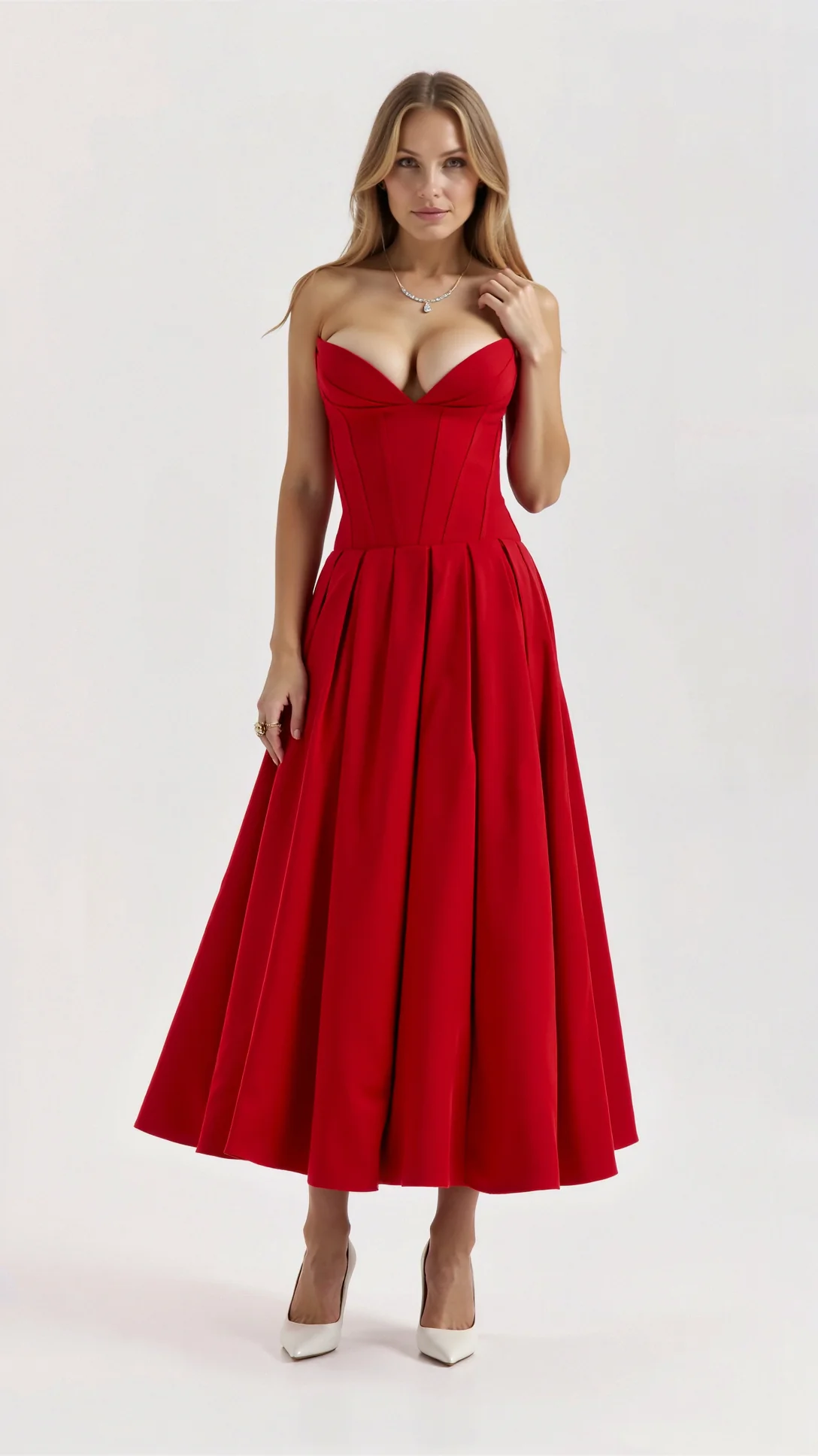 Celestia Strapless Midi Dress - Nurns