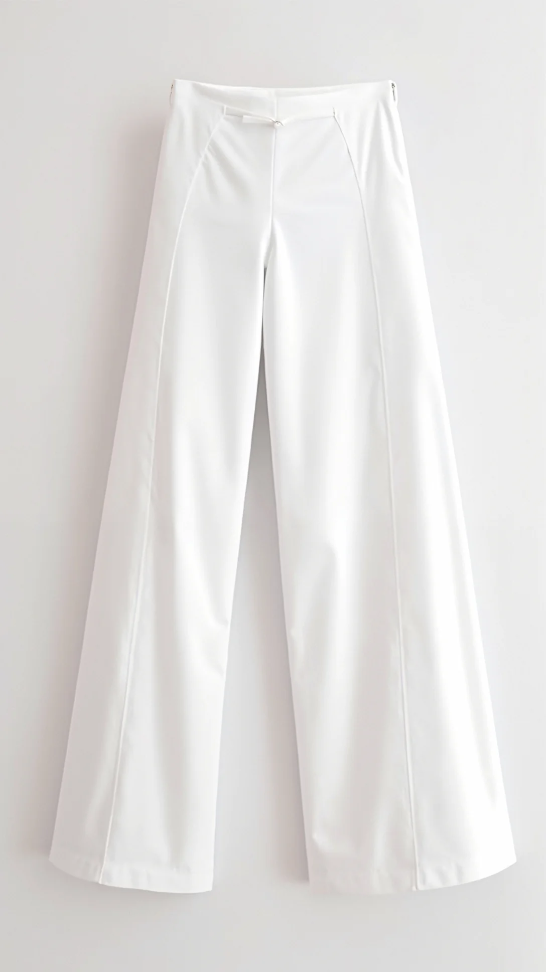 Brooke White Mid Waist Baggy Trousers - Nurns