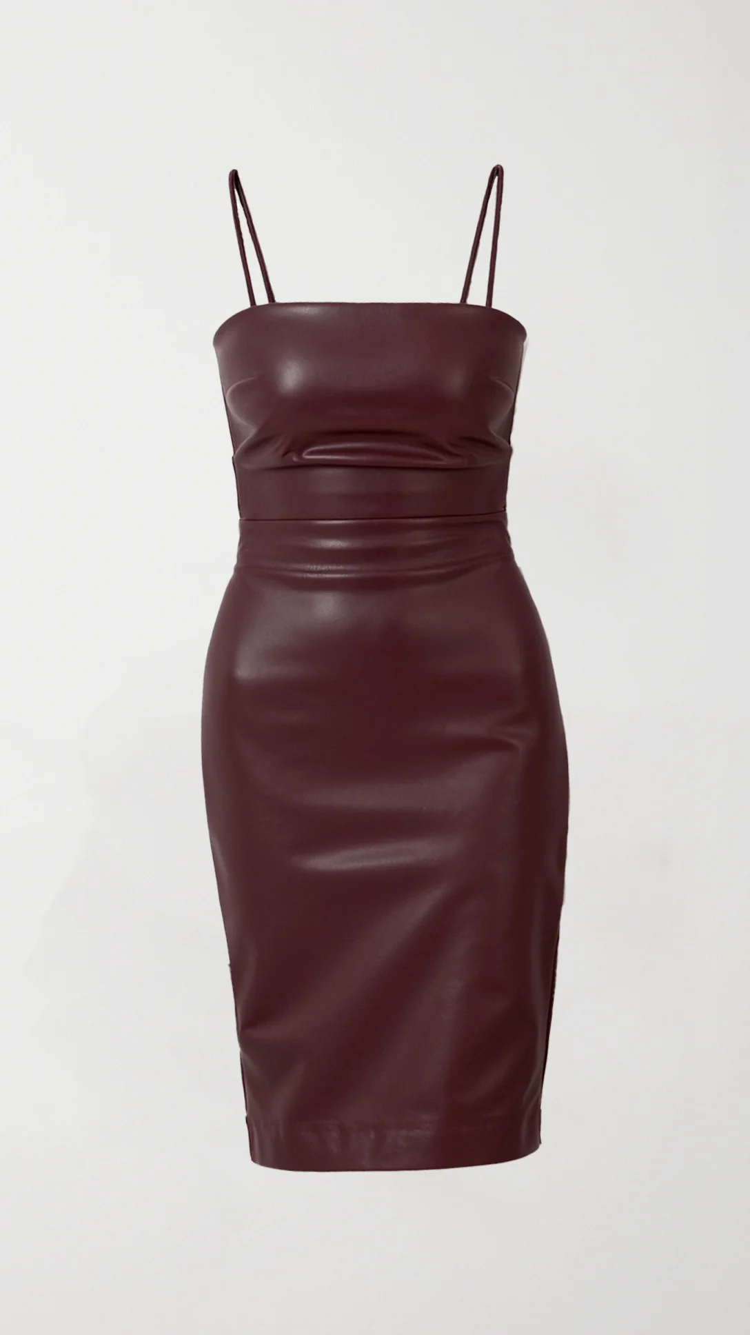 Camellia Vegan Leather Midi Dress - Nurns
