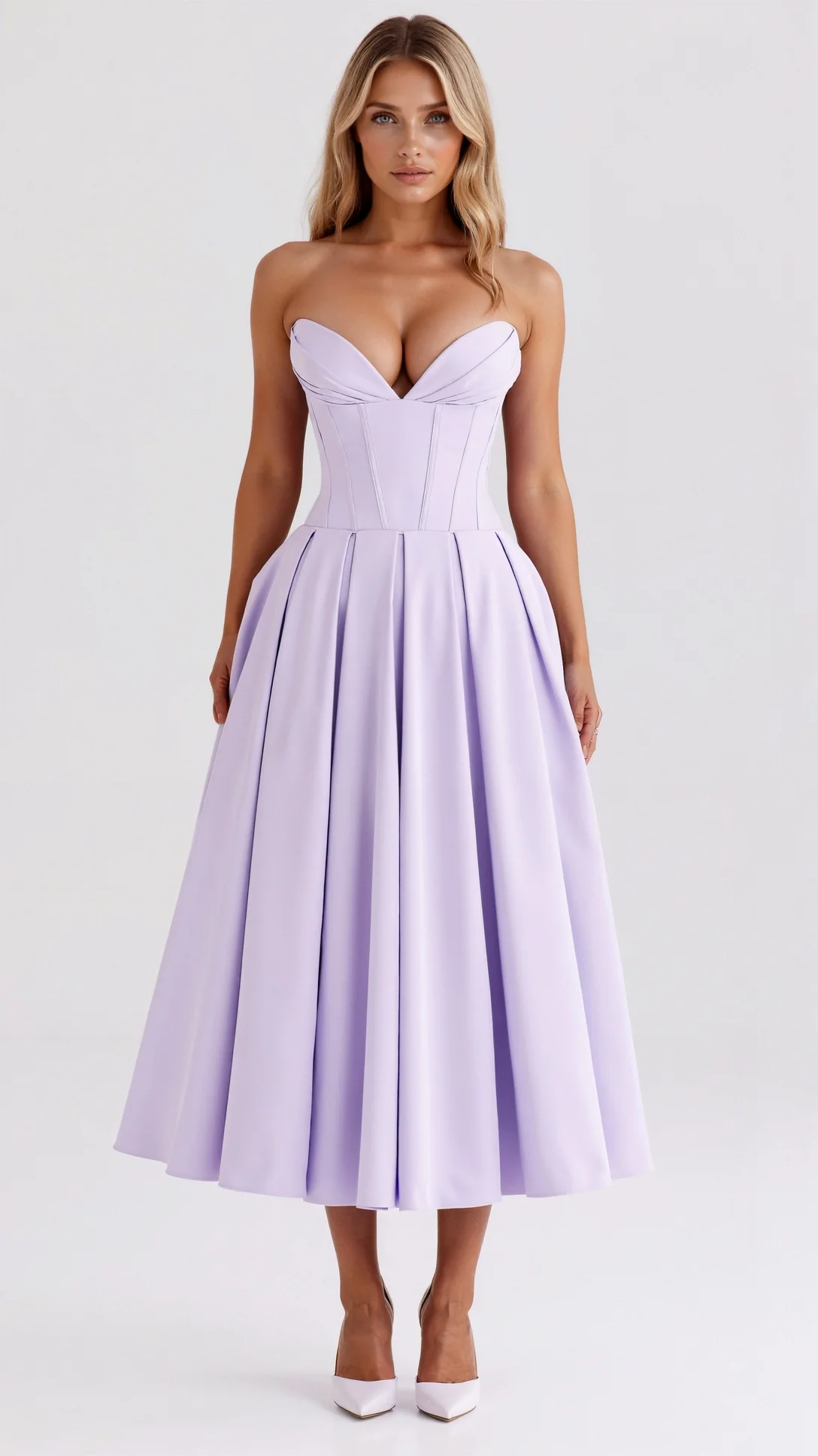 Celestia Strapless Midi Dress - Nurns