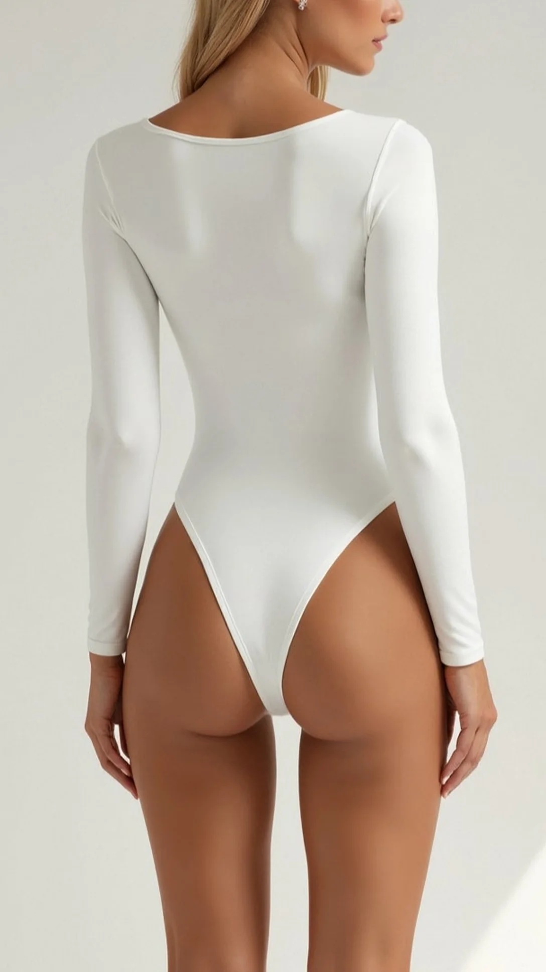 Seamless Long Sleeve Thong Bodysuit - Nurns