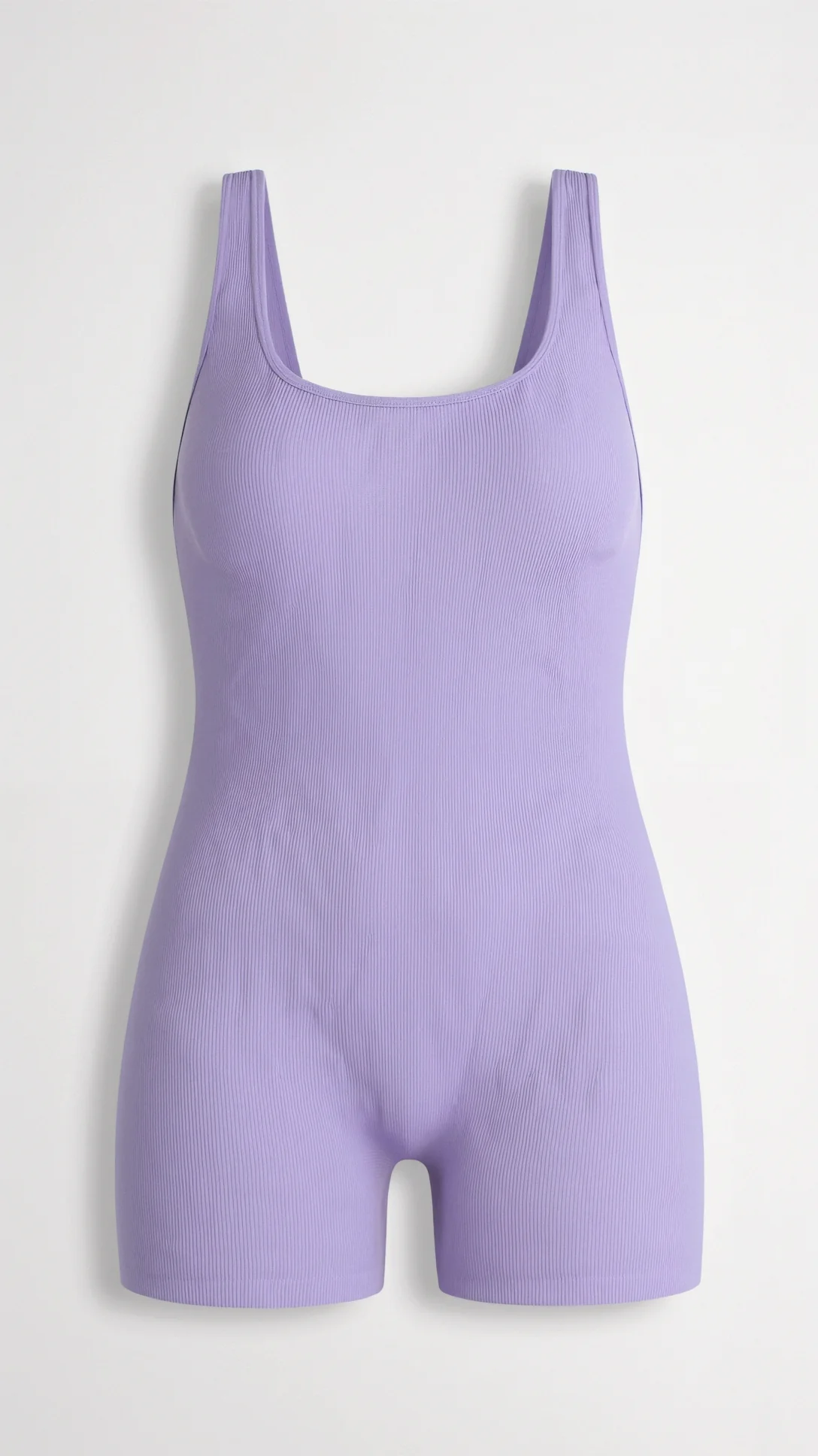 Ribbed Square Neck Briefs Bodysuit - Nurns