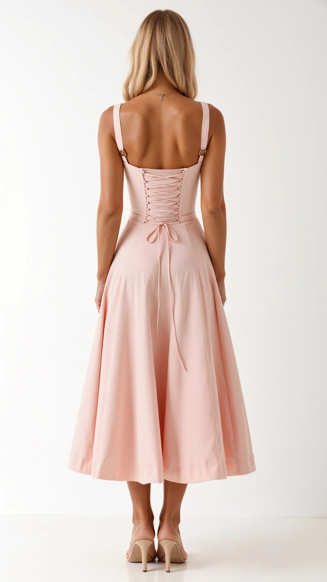 Jade Lace Up Midi Dress - Nurns