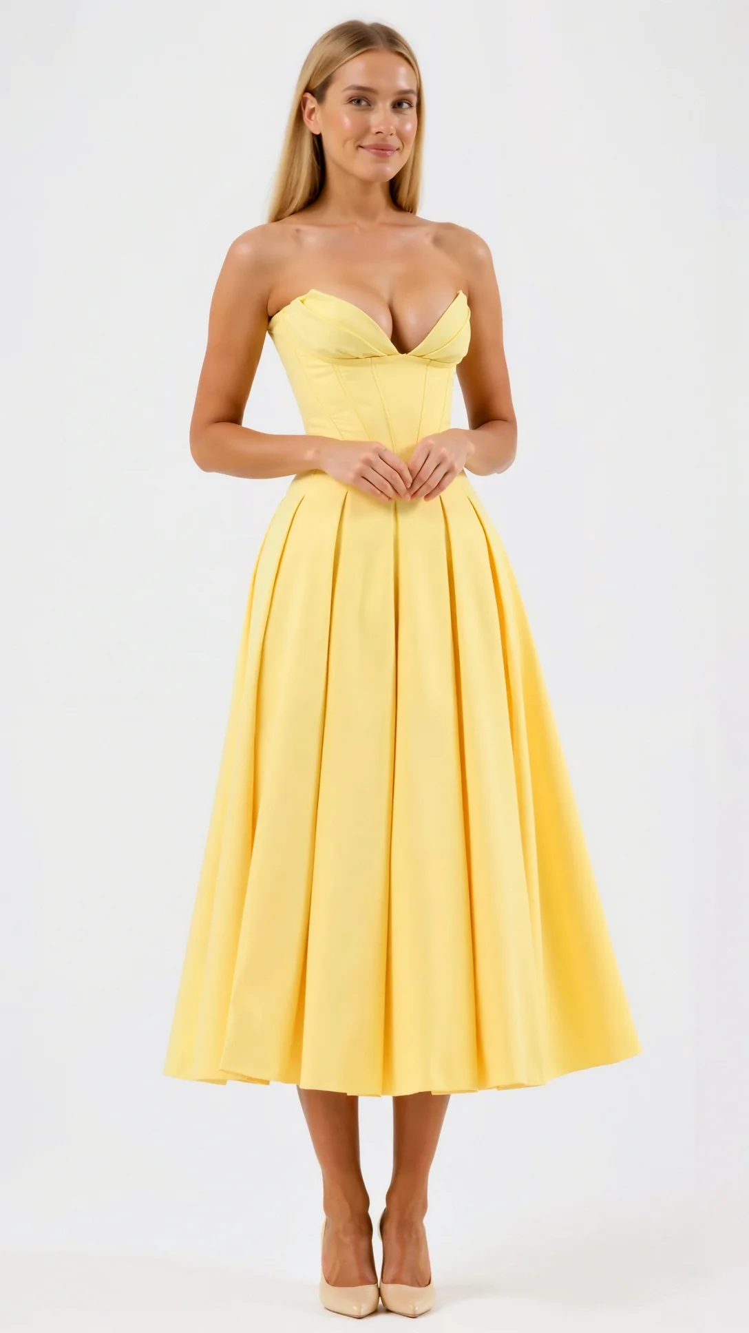 Celestia Strapless Midi Dress - Nurns