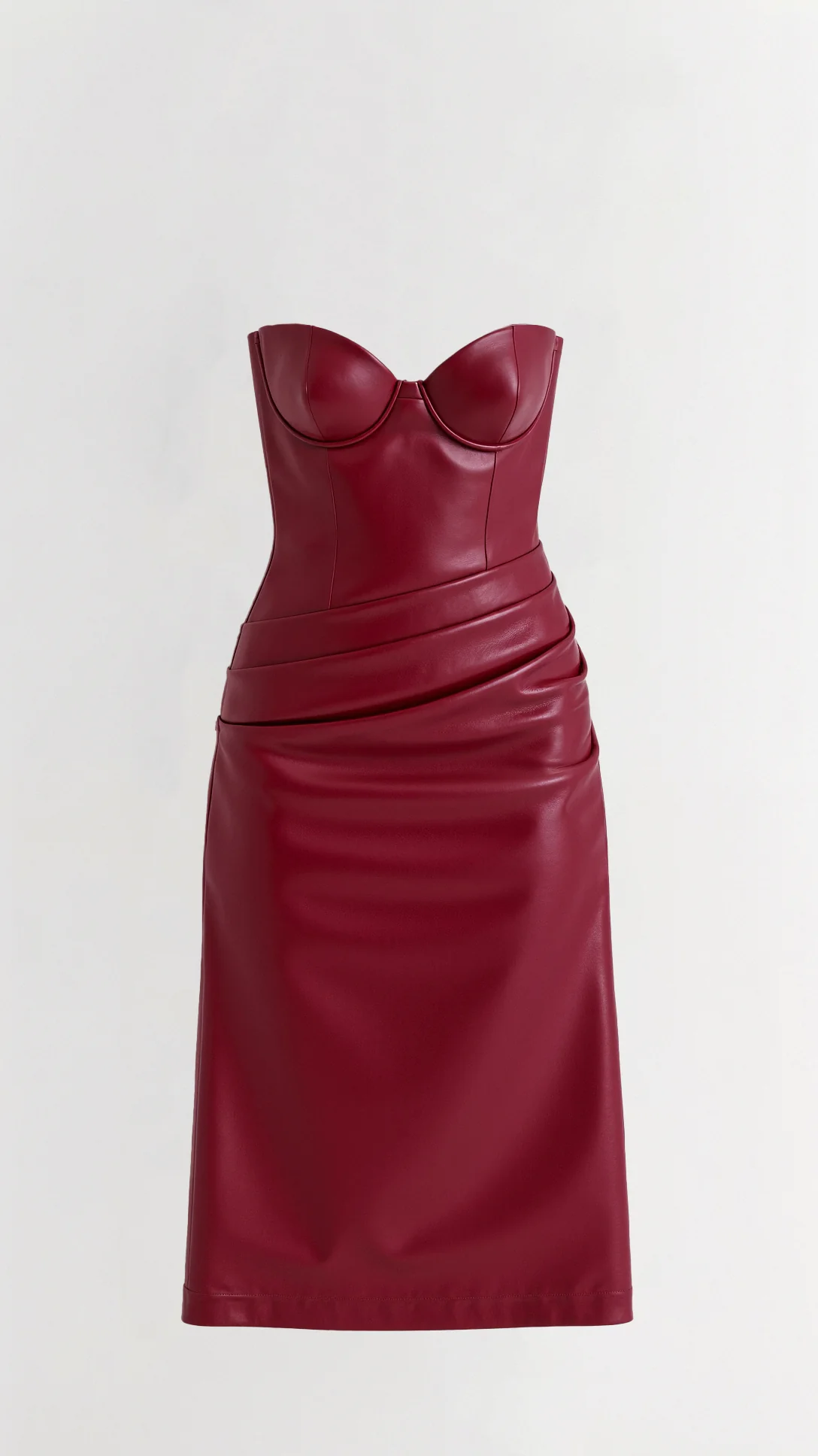 Elara Vegan Leather Midi Dress - Nurns