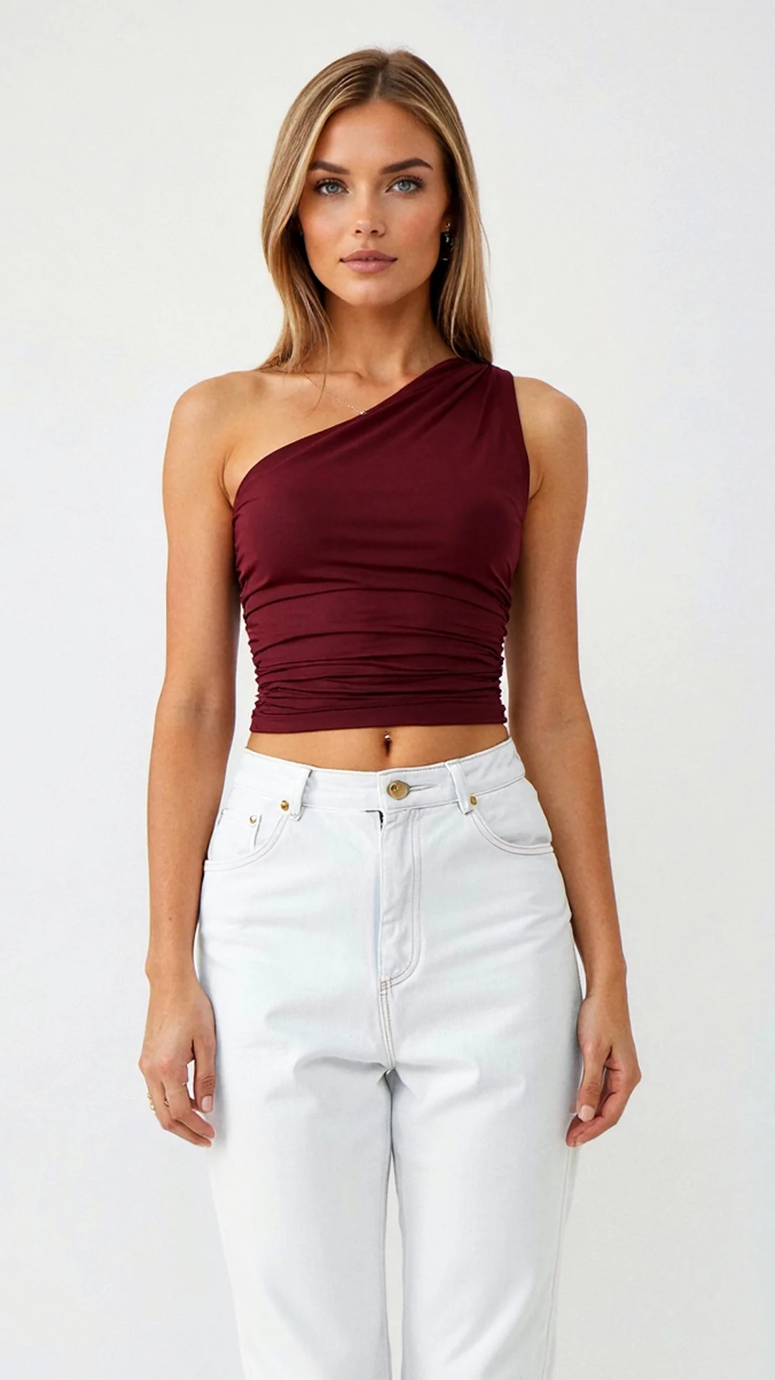 Briony Sleeveless One Shoulder Top - Nurns