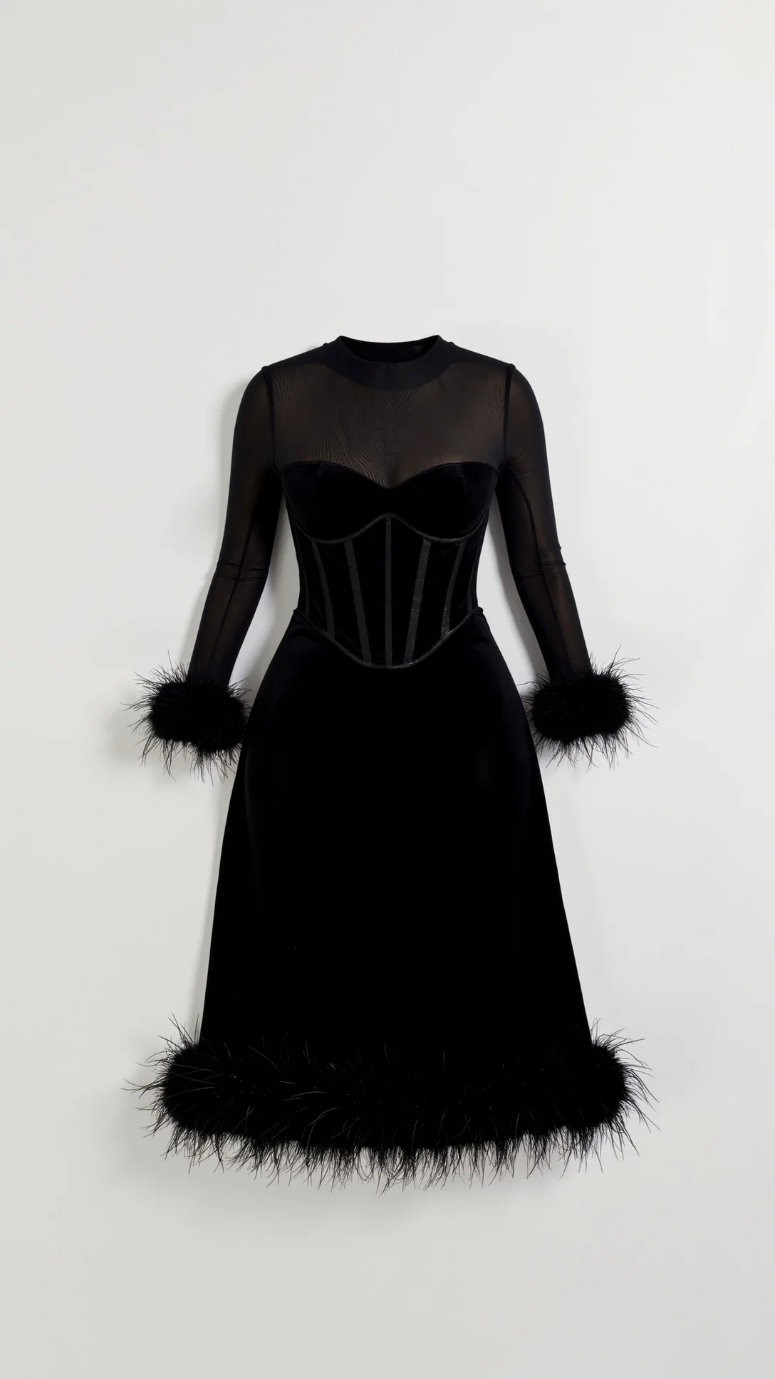 Sabine Black Midi Dress - Nurns
