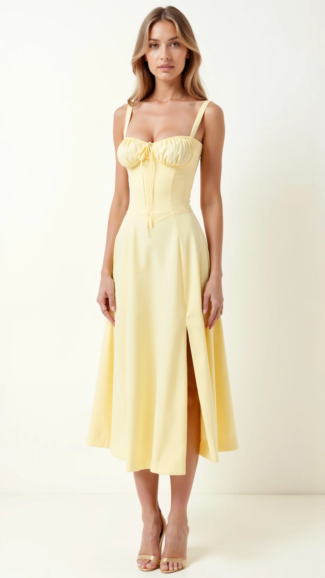 Jade Lace Up Midi Dress - Nurns