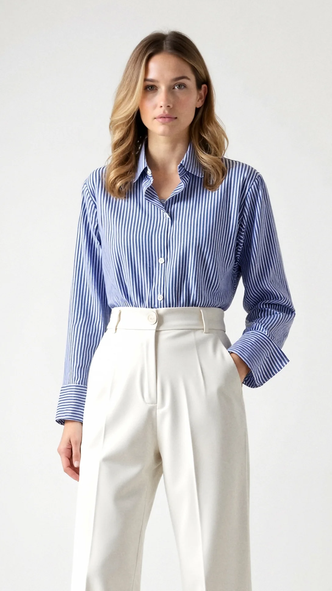 Juliana Striped Long Sleeve Blouse - Nurns