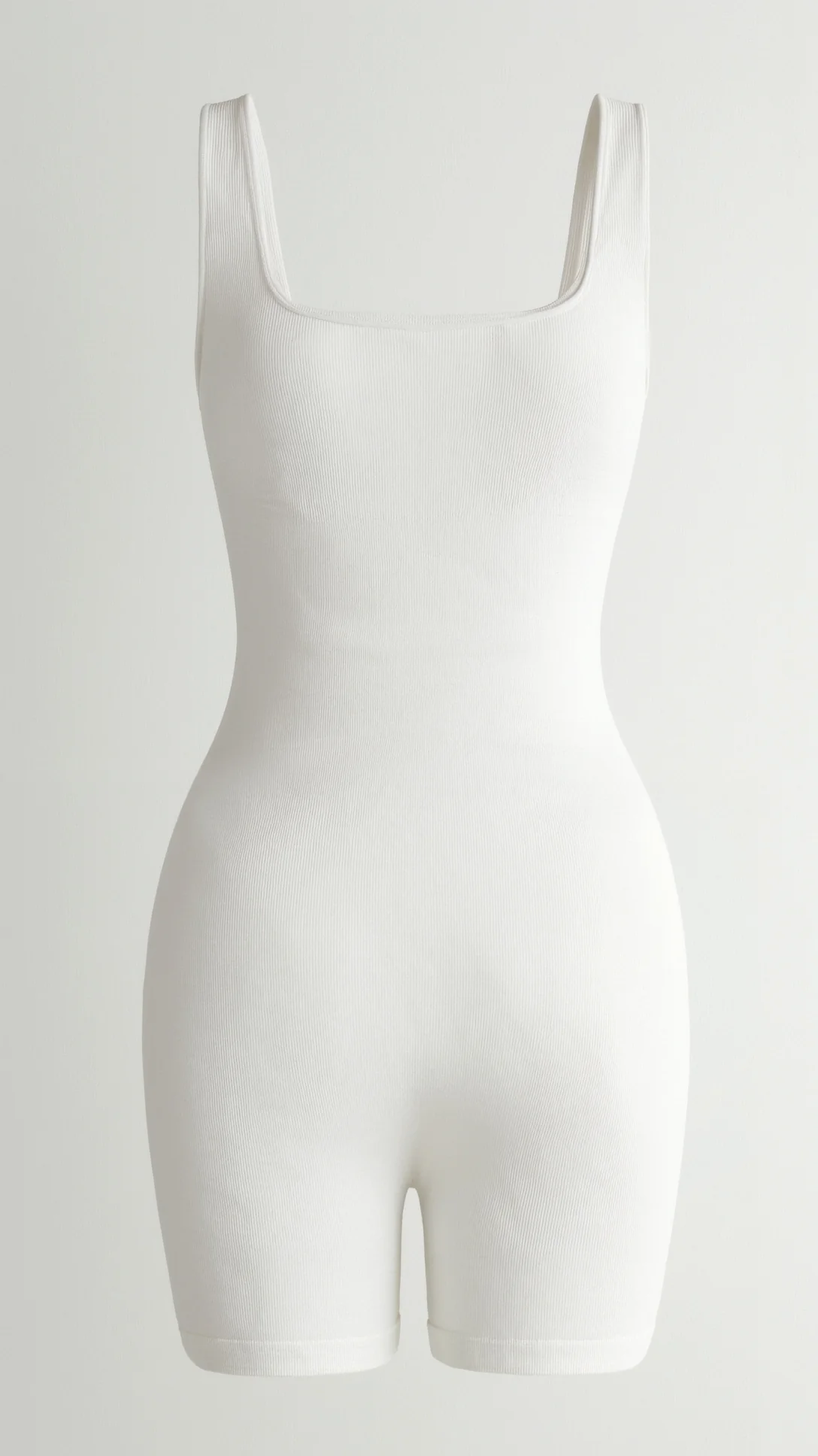 Ribbed Square Neck Briefs Bodysuit - Nurns