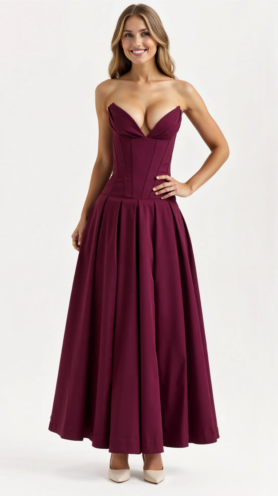 Celestia Strapless Midi Dress - Nurns
