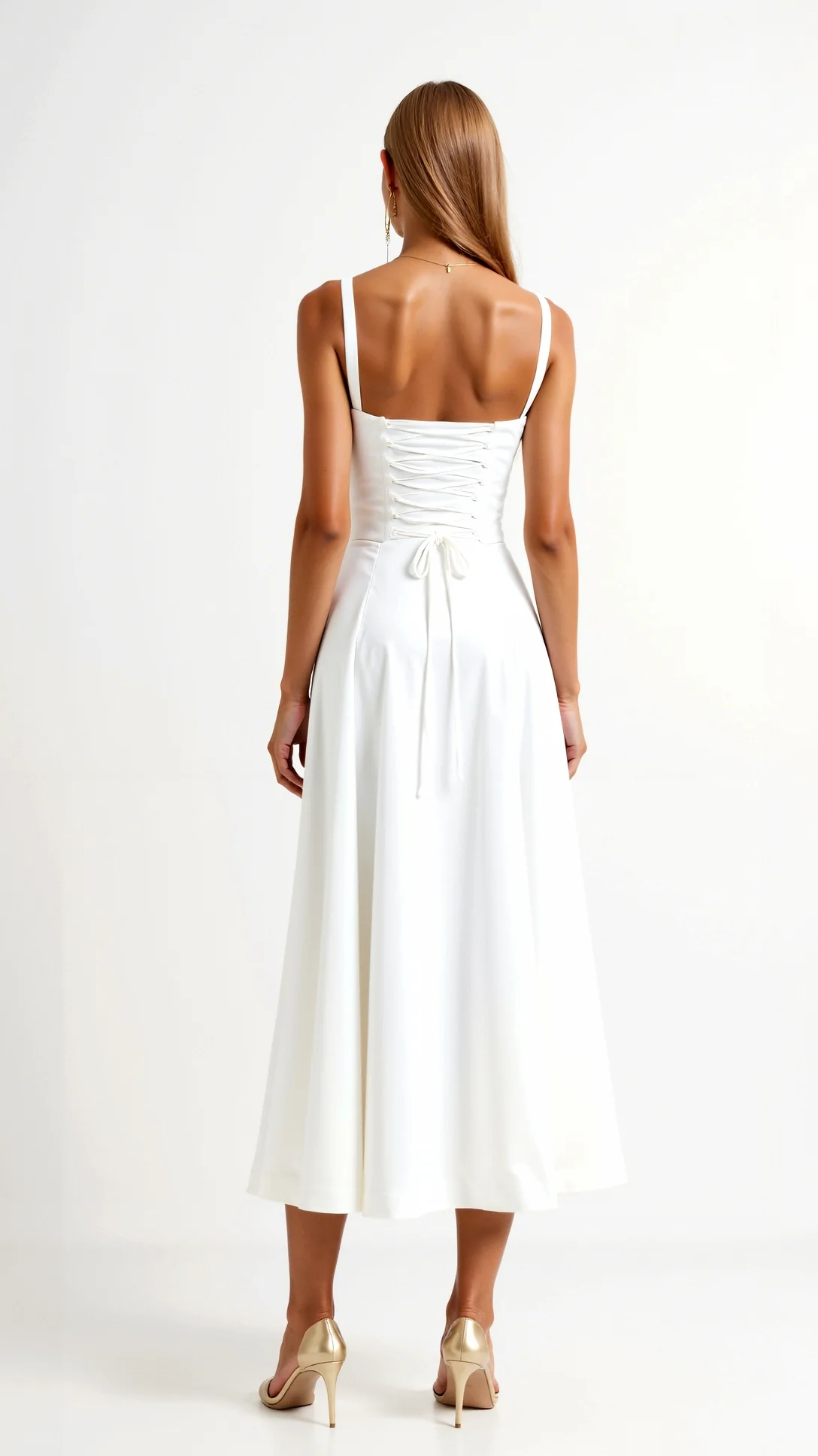 Jade Lace Up Midi Dress - Nurns