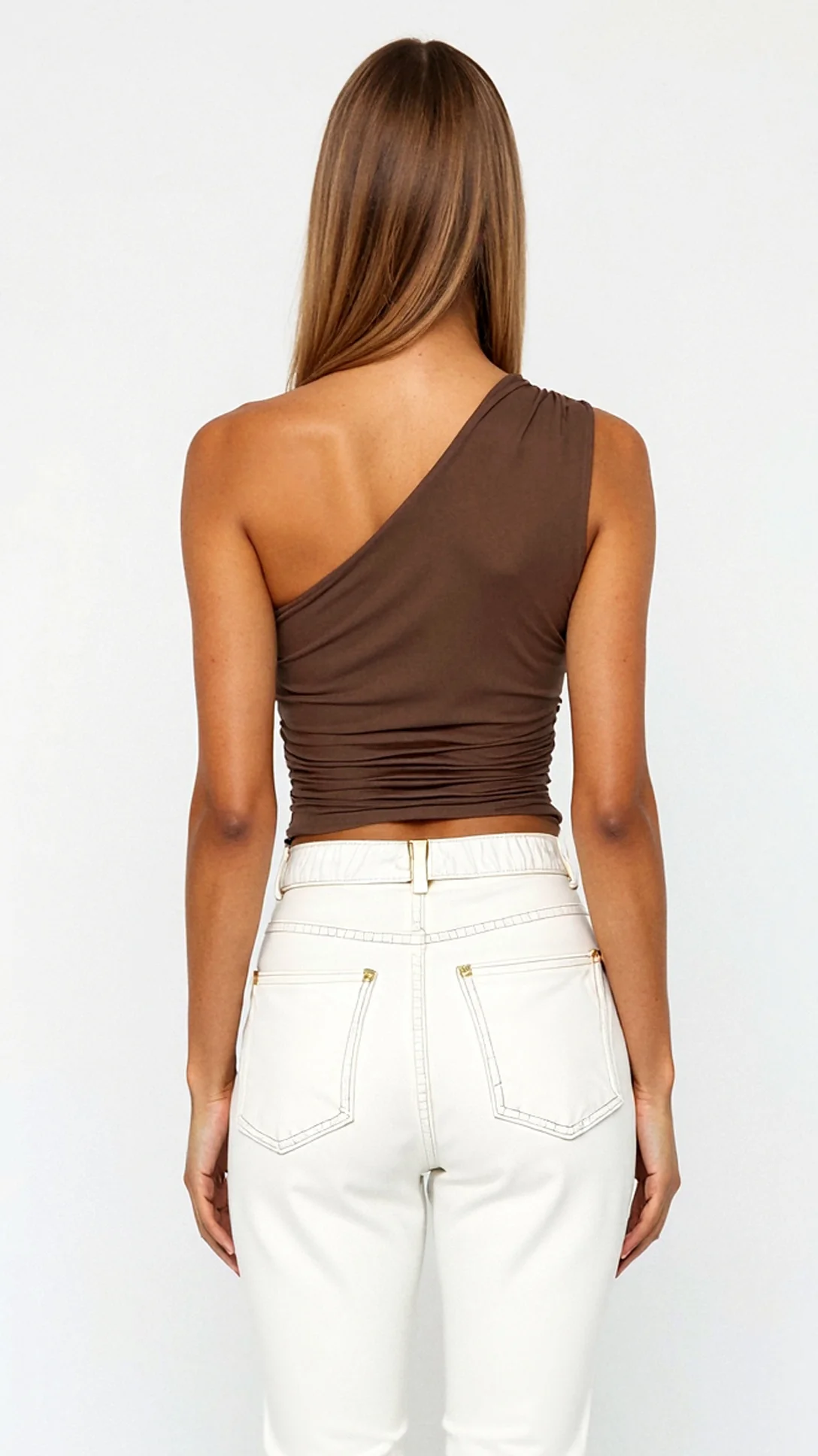 Briony Sleeveless One Shoulder Top - Nurns