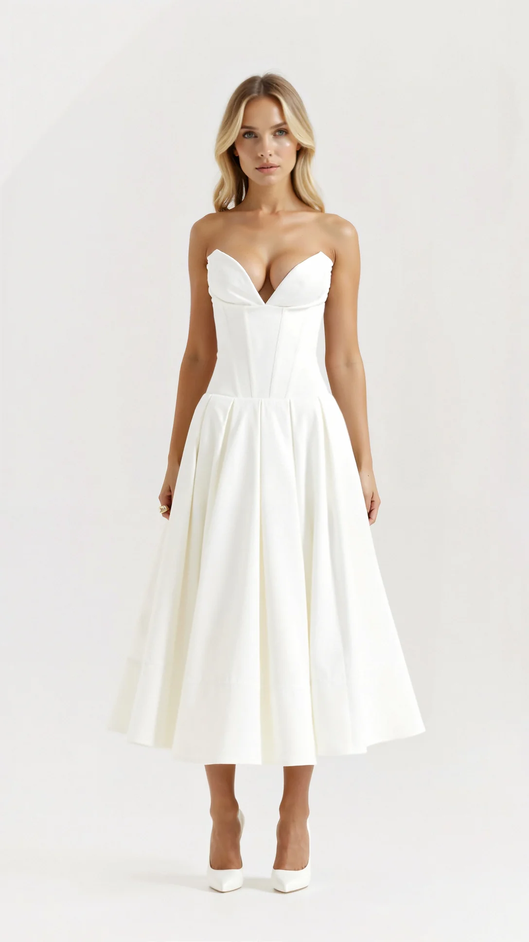 Celestia Strapless Midi Dress - Nurns