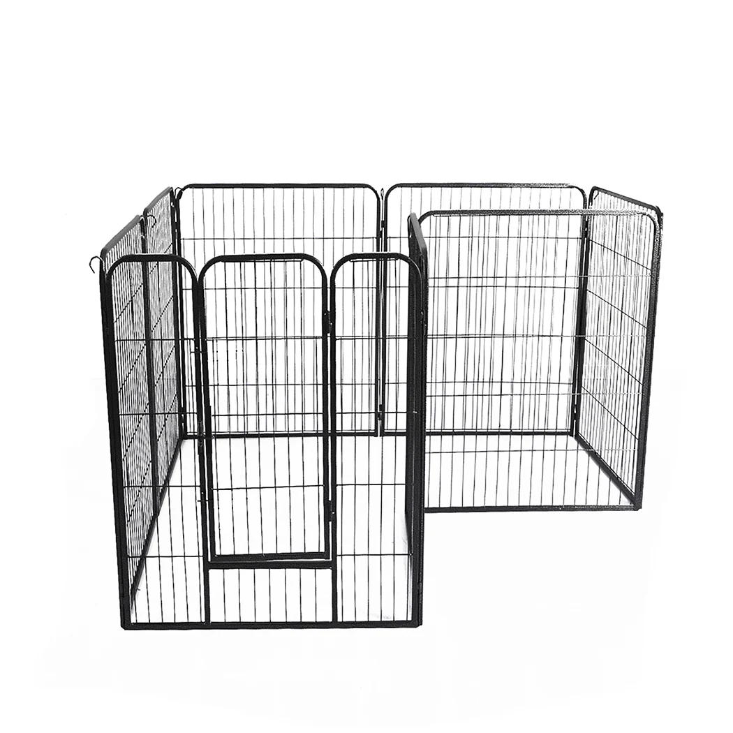 40'' 8 Panel Pet Dog Playpen Puppy Exercise Cage Enclosure Fence Cat Play Pen - Black - Nurns
