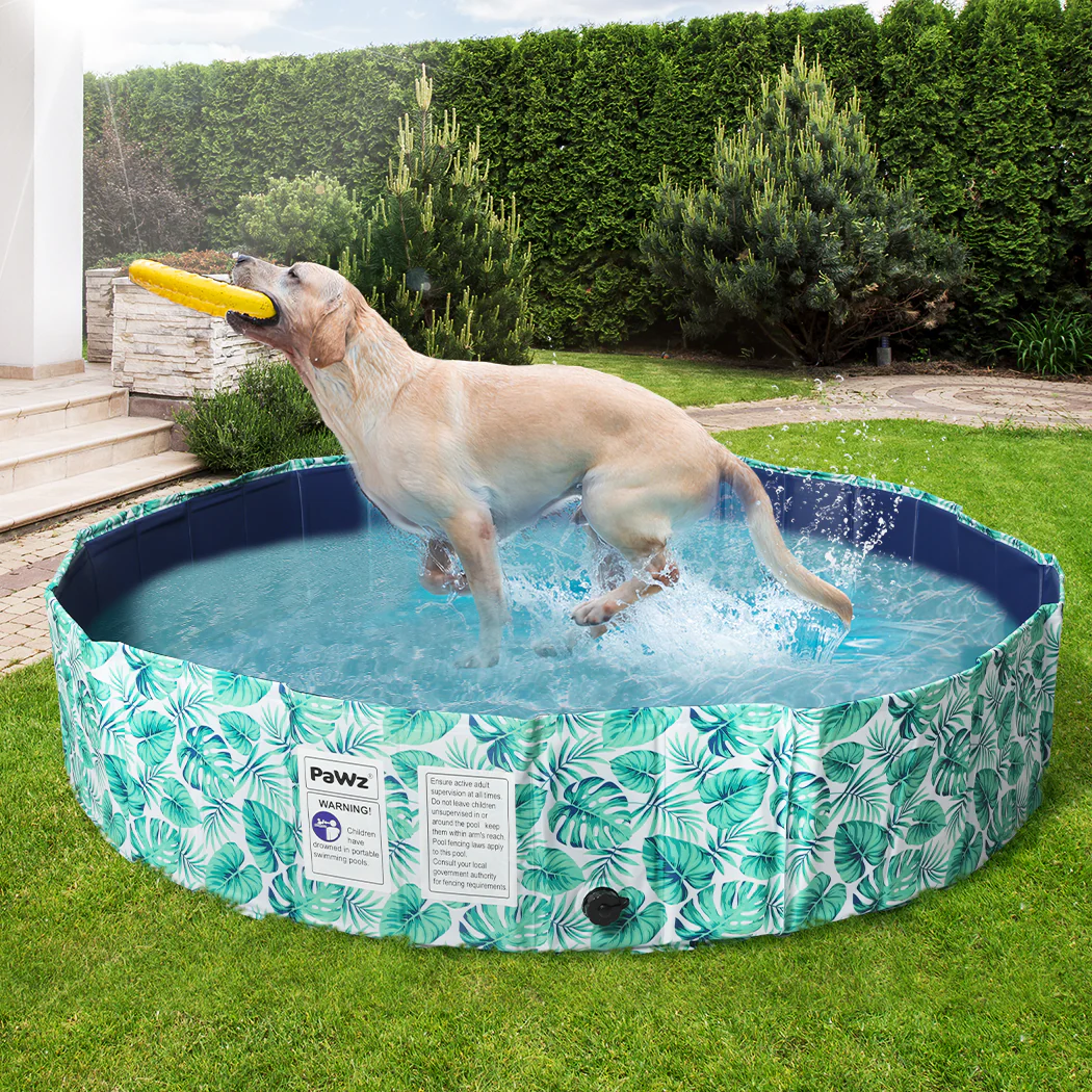 120cm Pet Dog Swimming Pool Cat Portable BathTub Kid Shower Washing Folding - Nurns