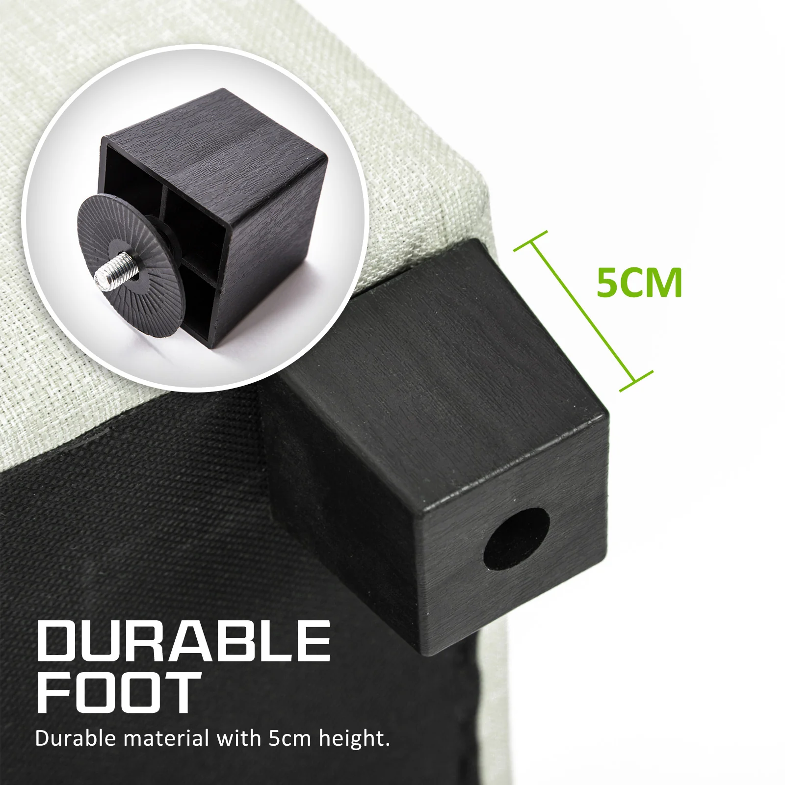 102cm Storage Ottoman Stool Fabric - Light Green - Nurns