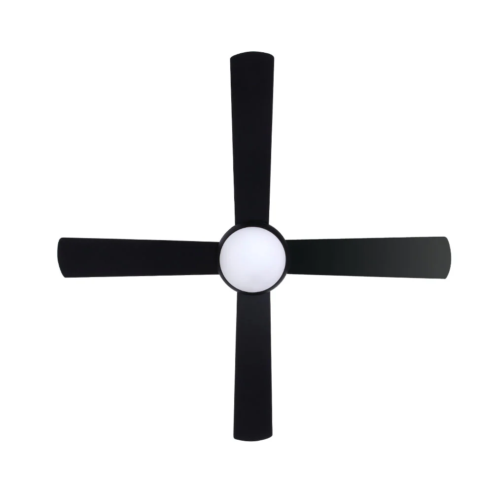 52'' Ceiling Fan w/Light w/Remote Timer - Black - Nurns