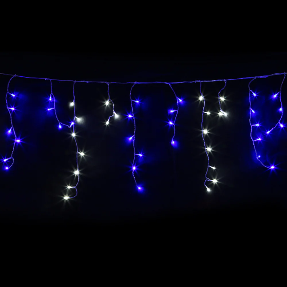 20M Christmas Lights Icicle Light 800 LED - Blue White - Nurns