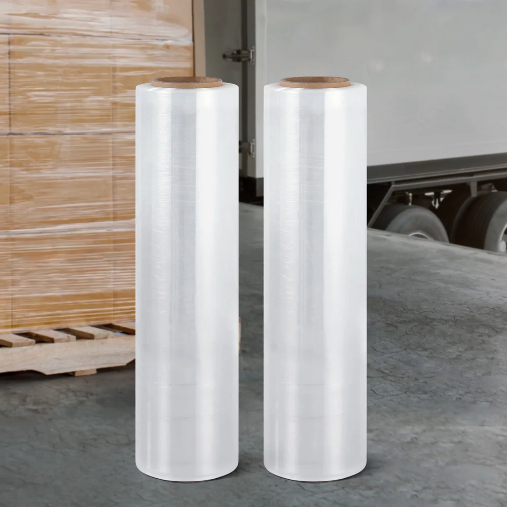 500mm x 400m Stretch Film Pallet Shrink Wrap 2 Rolls Package Use Plastic - Clear - Nurns