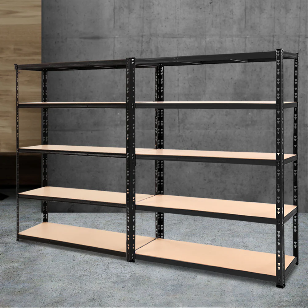 2.4MX1.8M Garage Shelving Warehouse Rack Pallet Racking Storage Steel Black - Nurns
