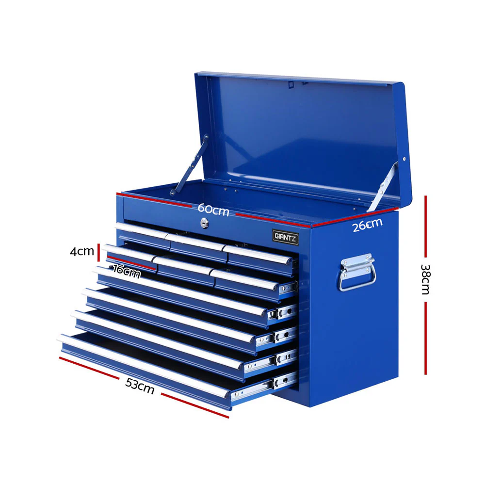 10-Drawer Tool Box Chest Cabinet Garage Storage Toolbox Blue - Nurns