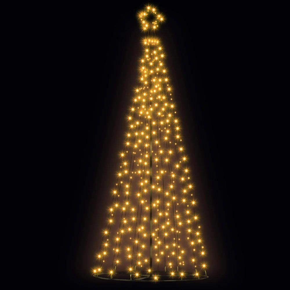 12 ft 3.6m 400 LED Solar Christmas Tree Xmas Tree Decorations 8 Light Modes - Warm White - Nurns