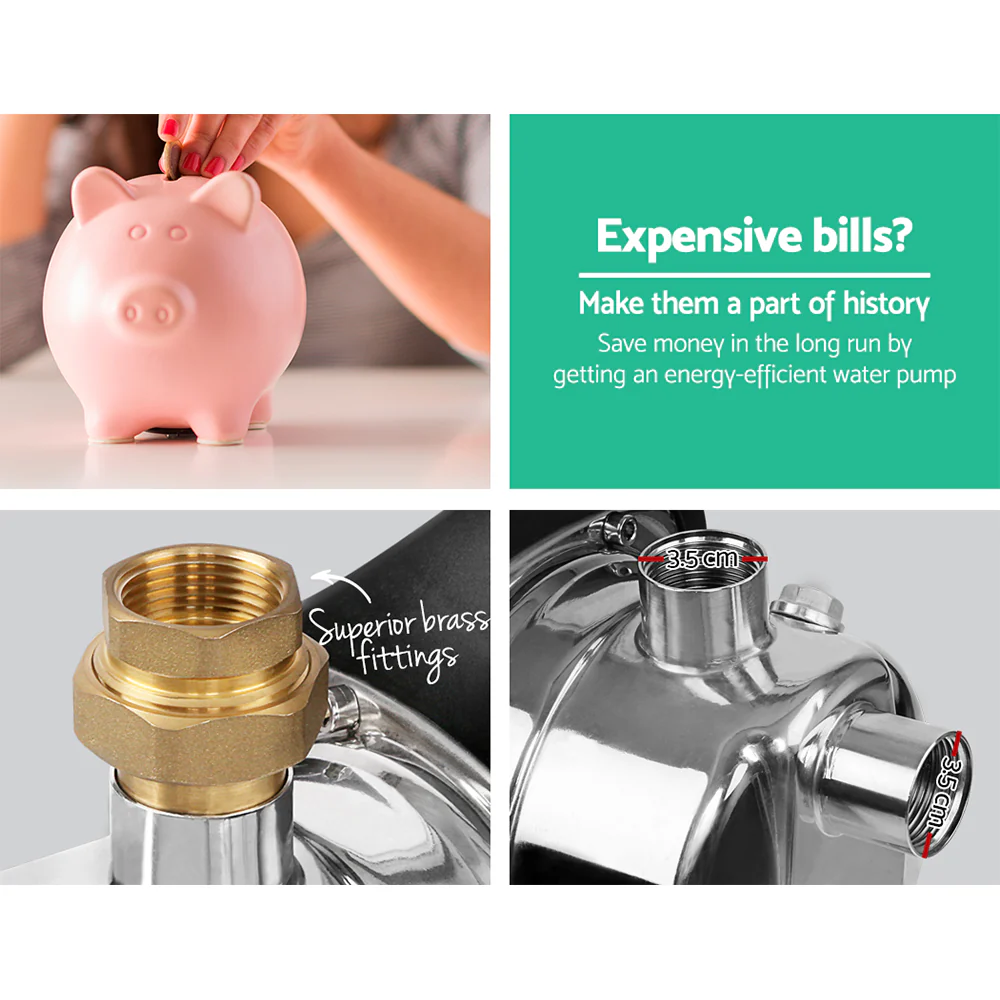 1500W High Pressure Garden Water Pump with Auto Controller - Yellow - Nurns