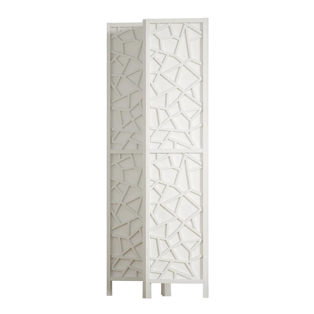 4 Panel Room Divider Screen 162x170cm - White - Nurns