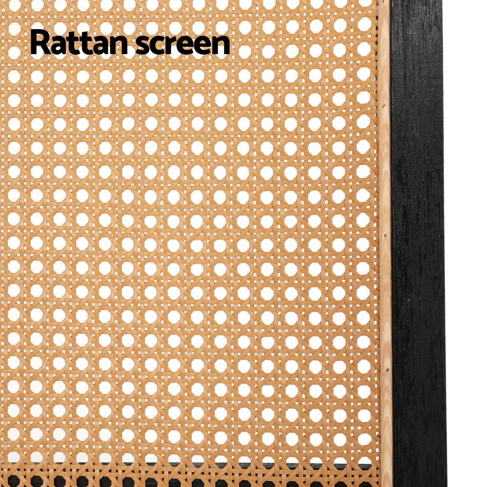 3 Panel Room Divider Screen 151x180cm Rattan - Brown - Nurns