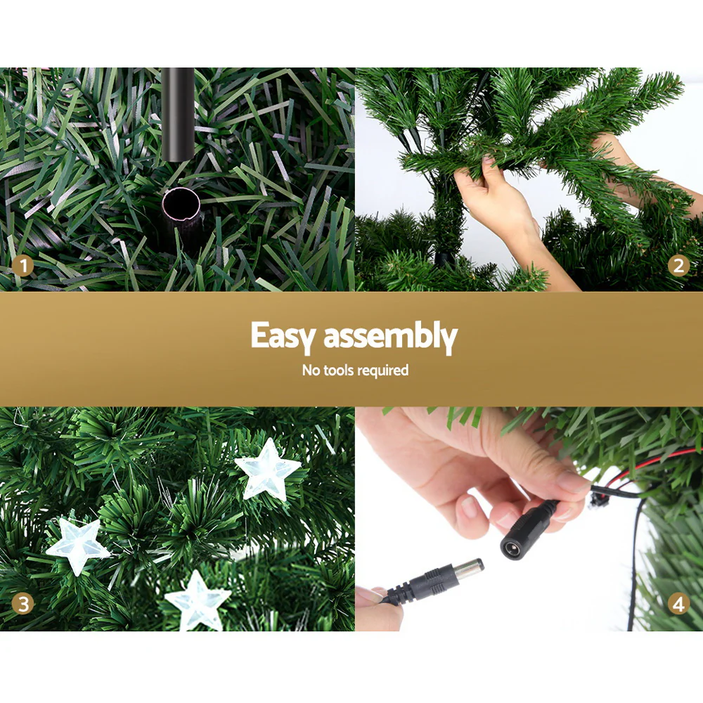 5ft 1.5m 180 Tips Christmas Tree Optic Fibre Xmas tree - Multi Colour - Nurns