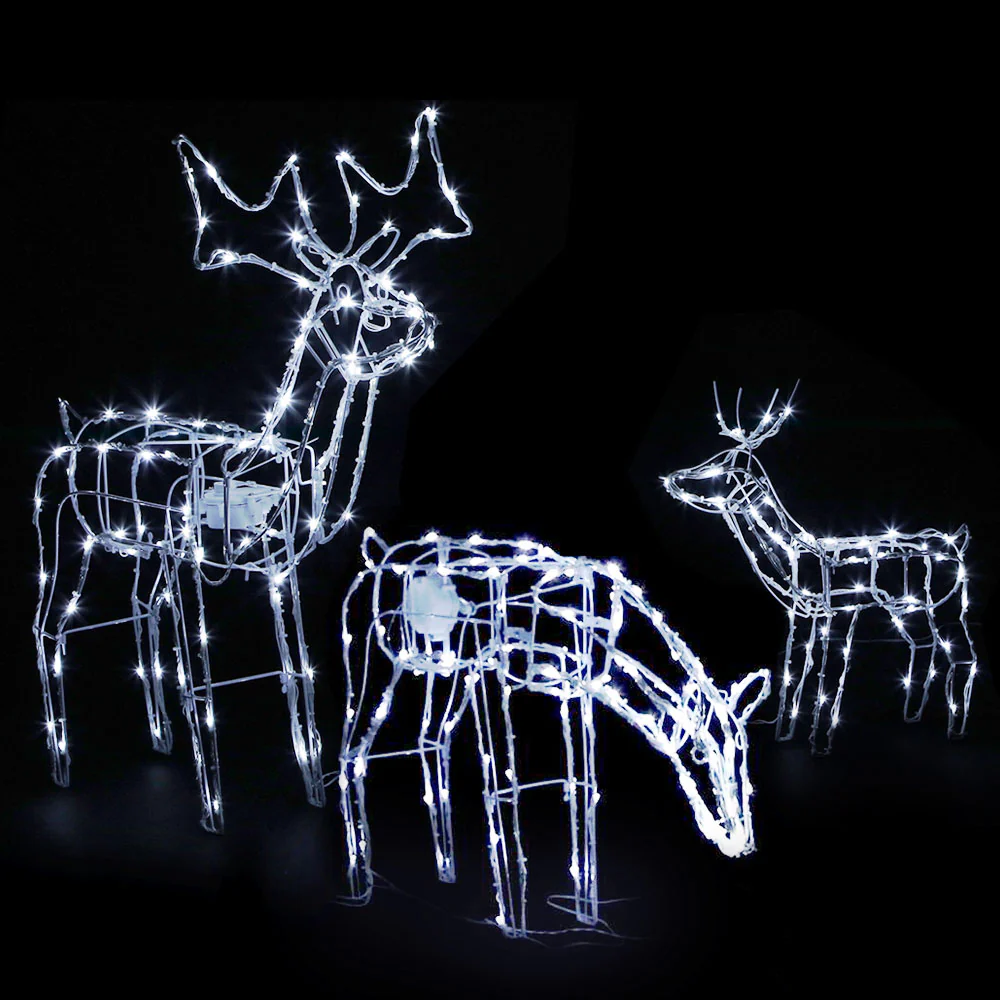 3-Pieces Christmas Lights Reindeers 250 LED Decorations - Nurns