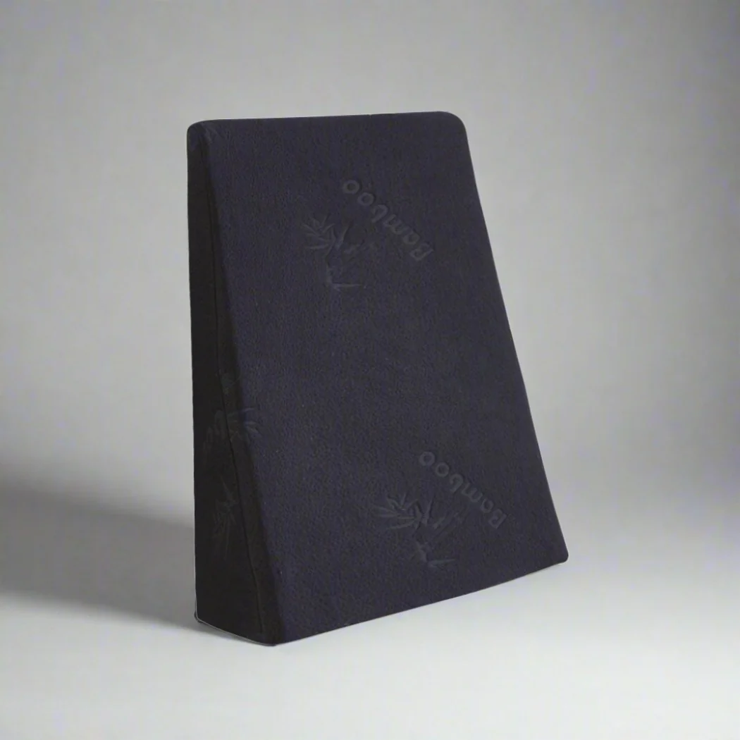 10cm Cool Gel Memory Foam Bed Wedge Pillow With Cover - Black - Nurns