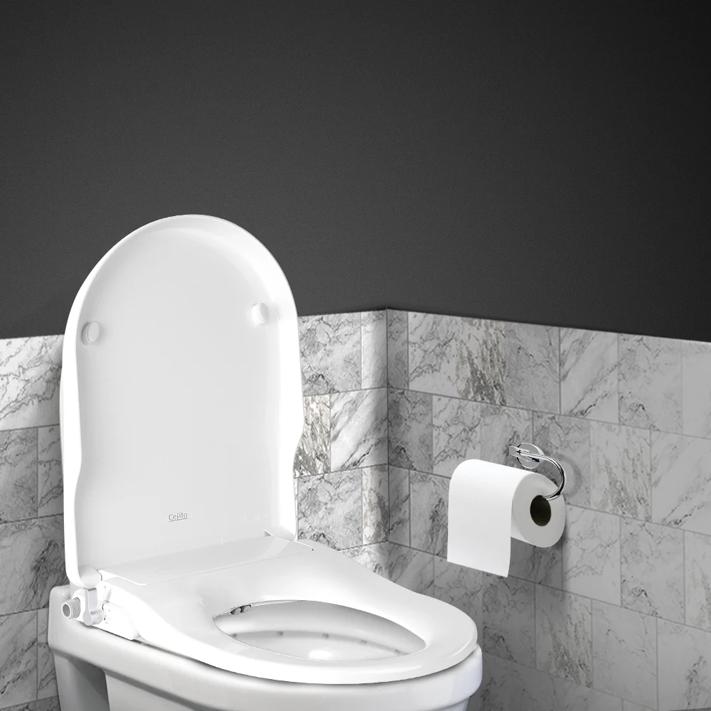 37cm Wide Non Electric Bidet Toilet Seat Bathroom - White - Nurns