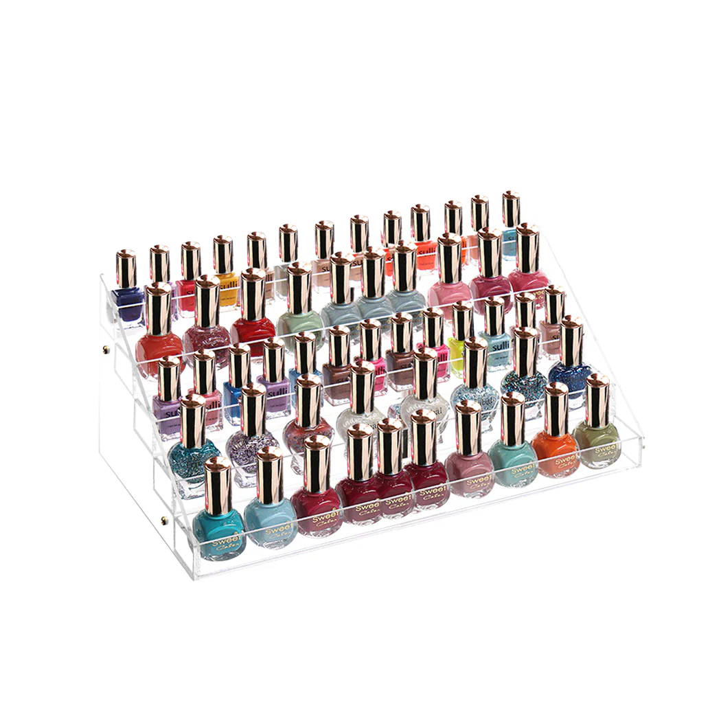 5 Tier Clear Acrylic Nail Polish Varnish Cosmetics Display Stand Rack Organiser - Nurns