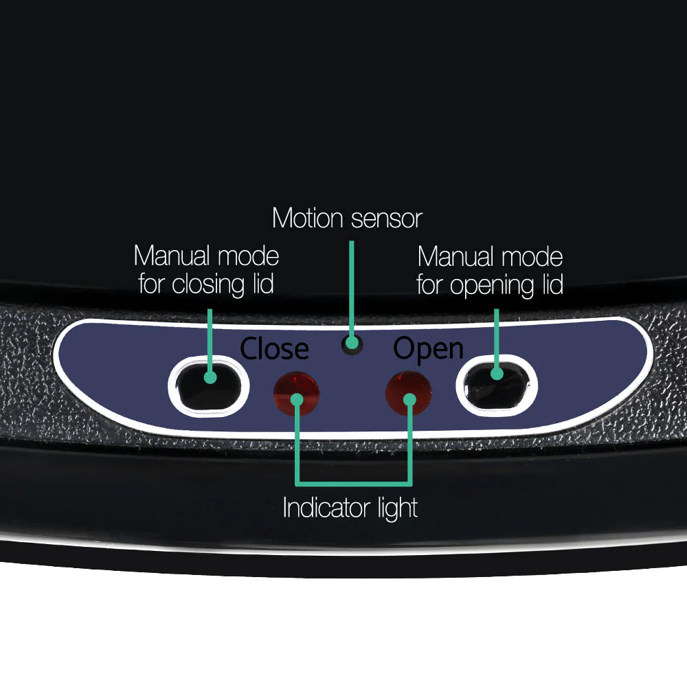 58L Motion Sensor Rubbish Bin - Black - Nurns