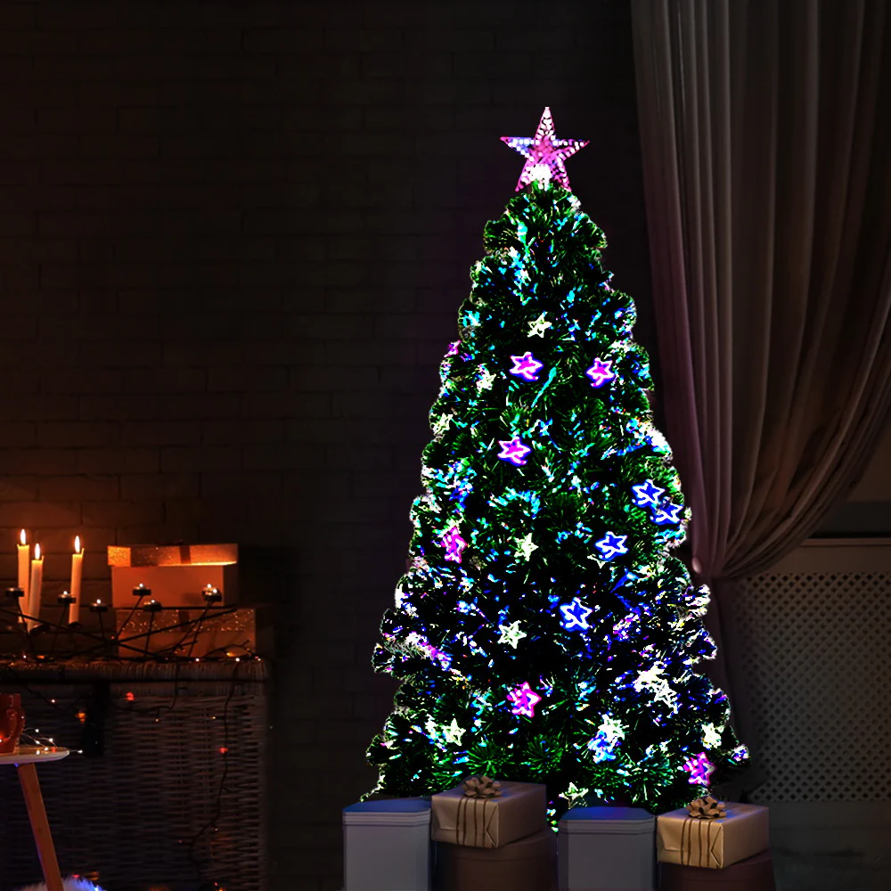 5ft 1.5m 180 Tips Christmas Tree Optic Fibre Xmas tree - Multi Colour - Nurns