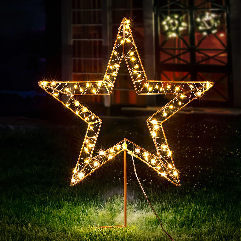 100 LED Christmas Lights Fairy Light Ground Star Garden Decoration - Nurns