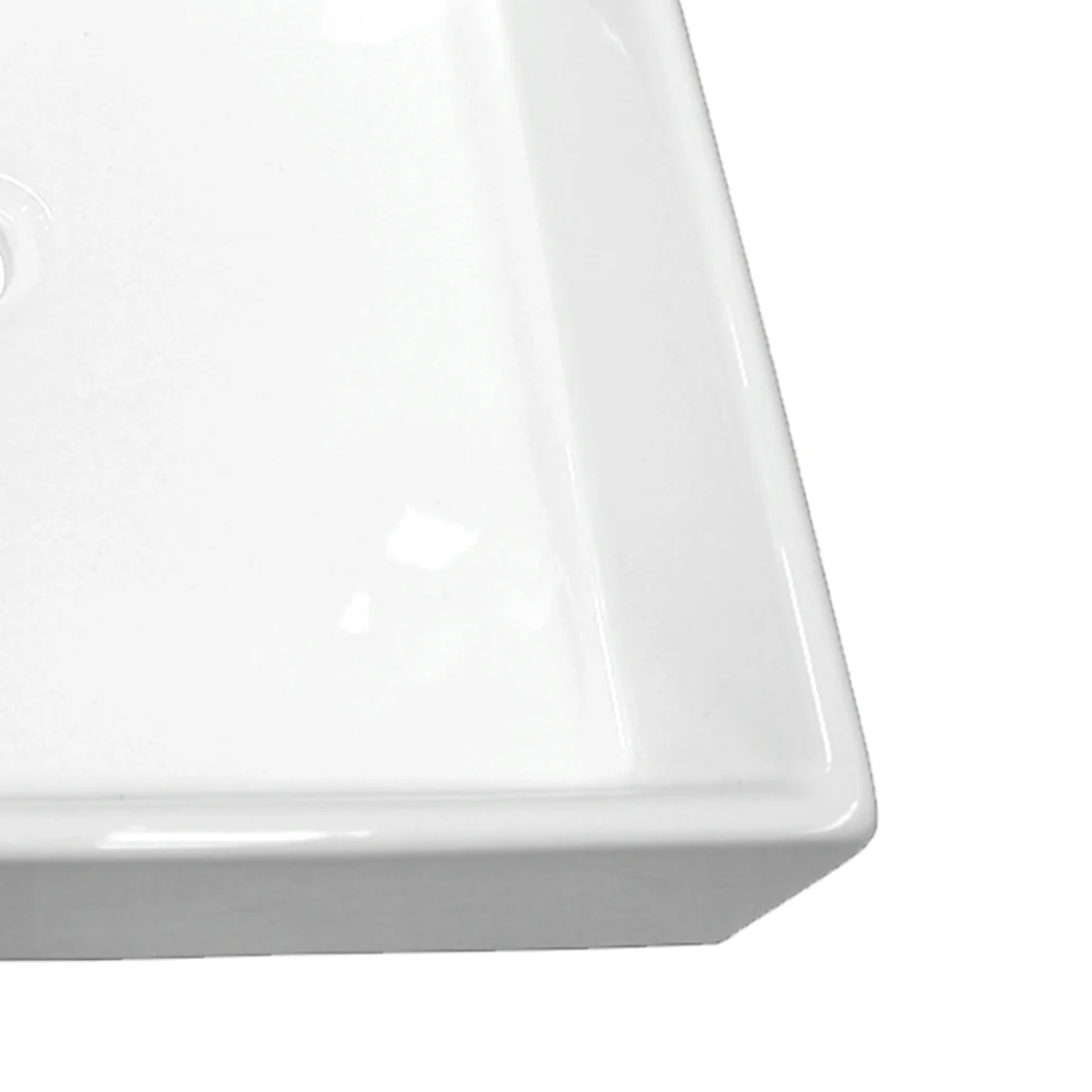 44x44cm Ceramic Basin Bathroom Wash Counter - Square - Nurns