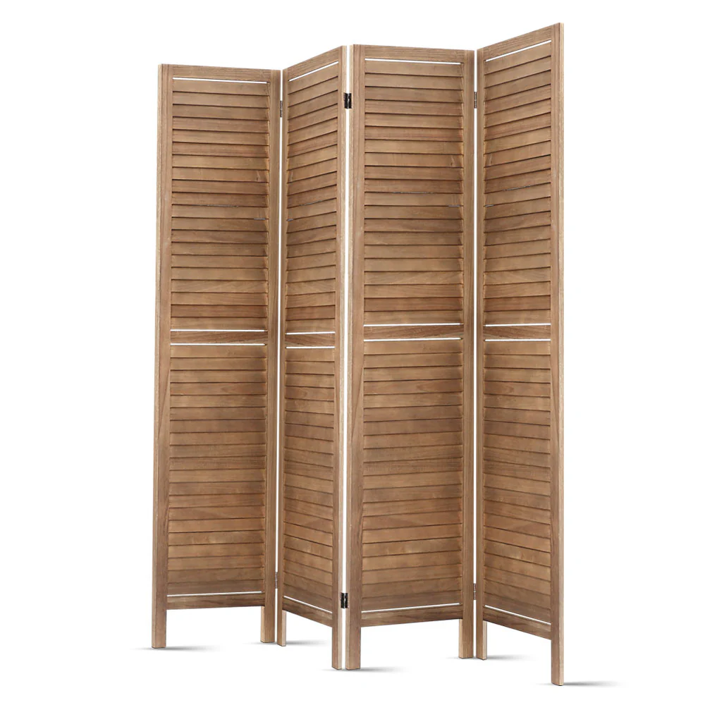 4 Panel Room Divider Screen 160x170cm - Oak - Nurns