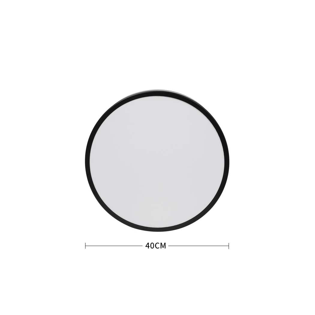3-Colour Ultra-Thin 5cm Led Ceiling Light Modern Surface Mount 60W - Black - Nurns