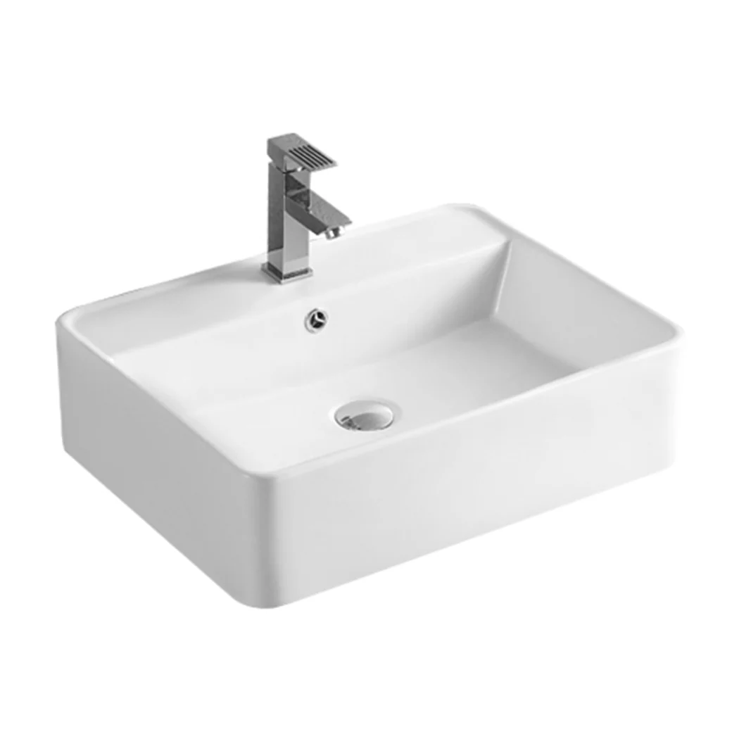 58.5cm x 45cm Ceramic Basin Bathroom Wash Counter Top Hand Wash Bowl Sink Vanity Above Basins - Nurns
