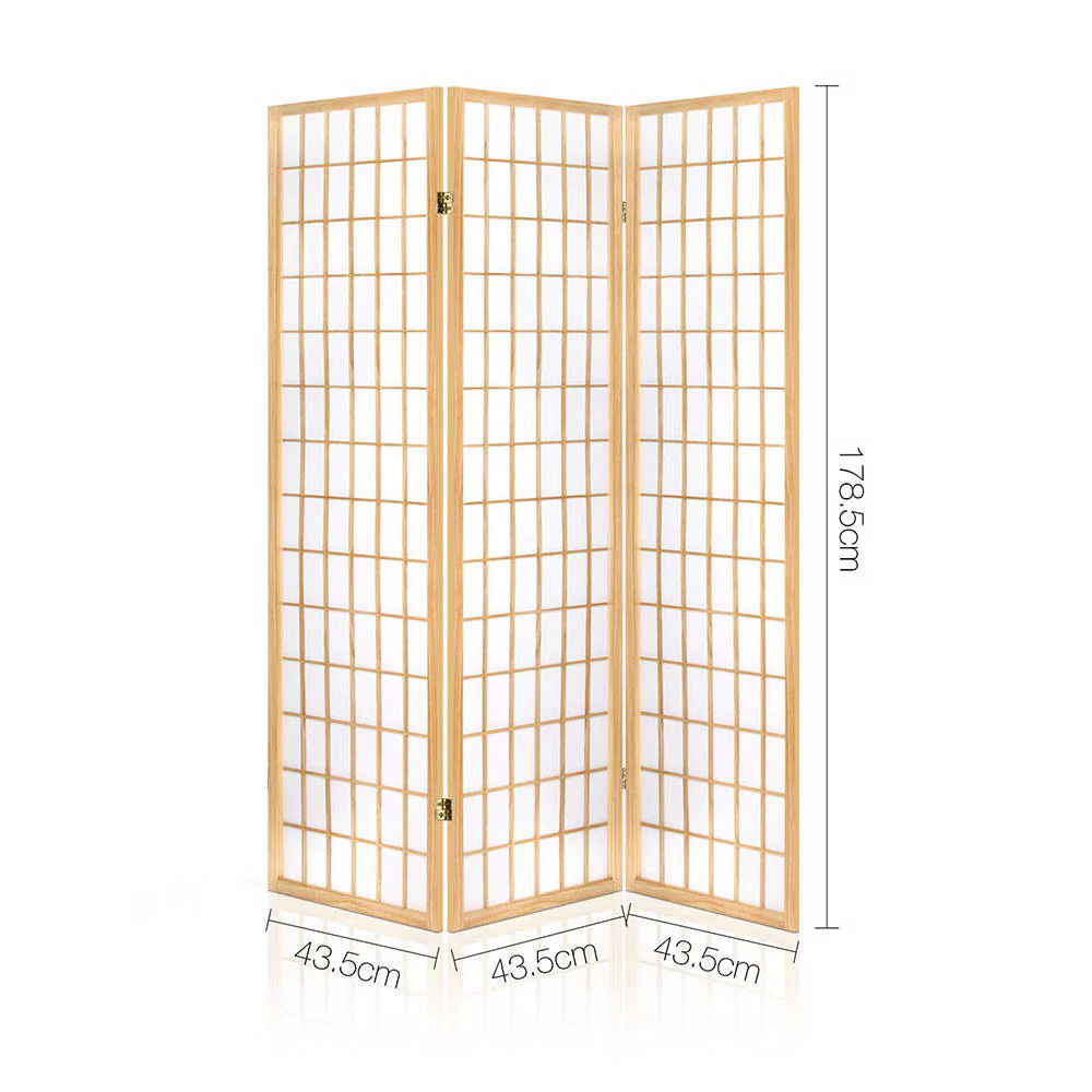 3 Panel Room Divider Screen 131x179cm - Natural - Nurns