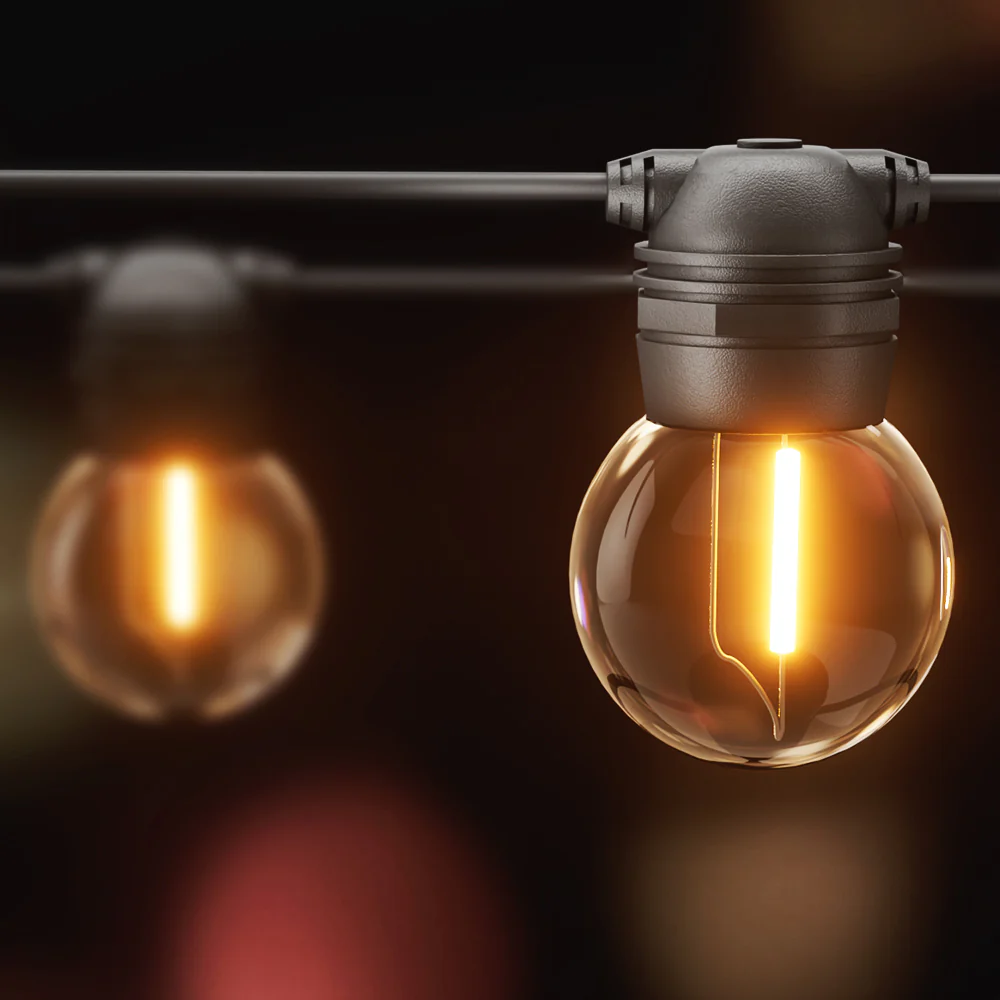 17m Solar Festoon Lights Outdoor LED String Light Christmas Wedding Decor 2 Pack - Nurns