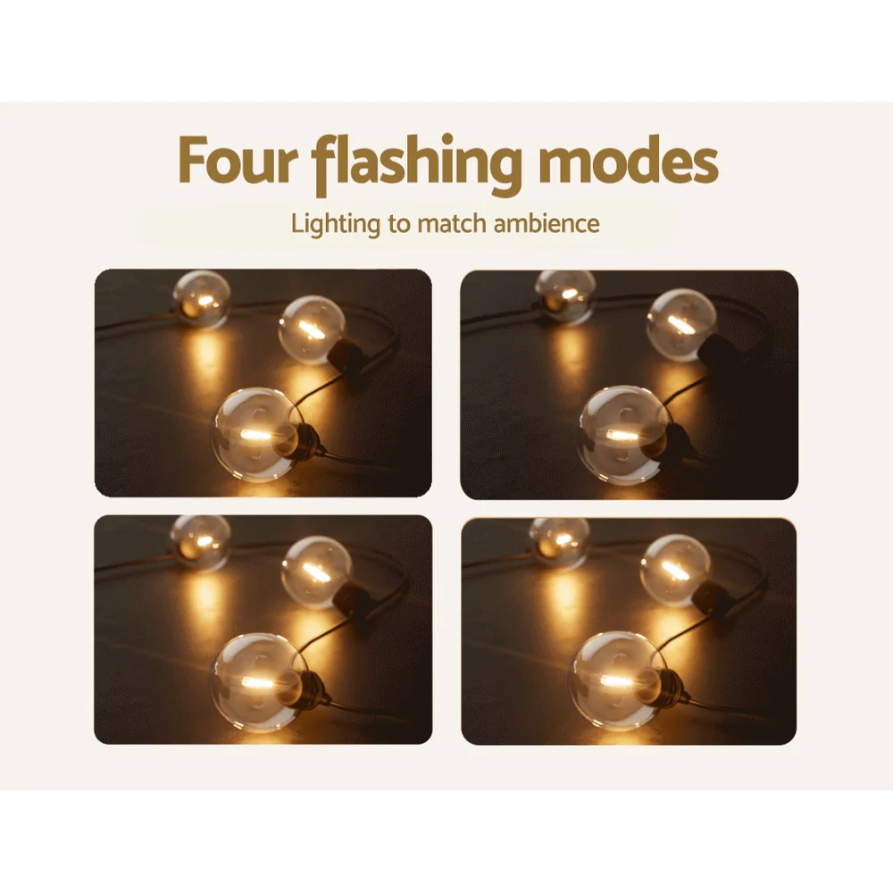 23m Solar Festoon Lights Outdoor LED String Light Wedding Party Christmas Decor - Nurns