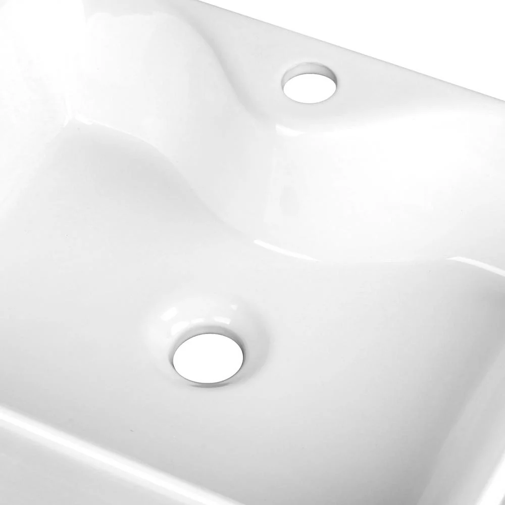 48x38x13.5cm Ceramic Rectangle Sink Bowl - White - Nurns