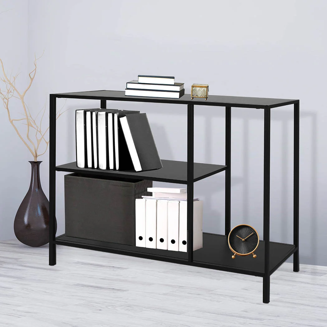 3-Tier Console Table Office Furniture - Black - Nurns