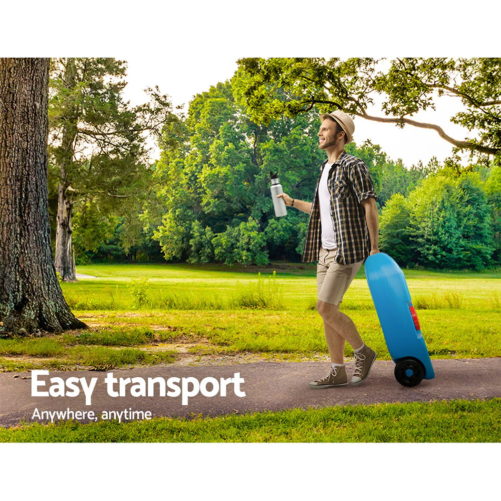 40L Portable Wheel Water Tank Camping Caravan Storage Blue - Nurns